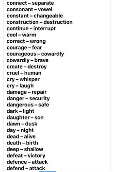 an image of a list of words that are in the same language as each other