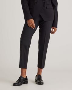 Workwear Capsule, Work Capsule, Ankle Pants Women, Professional Wardrobe, Quarter Zip Sweater, Slim Leg Pants, Tailored Blazer, Slim Leg, Ankle Pants