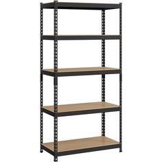 an empty shelving unit with four shelves