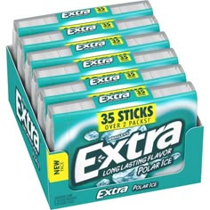 six boxes of extra chewing gum