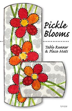 Pickle Blooms Table Runner & Placemats Making Bias Tape, Diy Placemats, Table Topper Patterns, Table Runner Diy, Table Runner Size, Quilted Table Runners Patterns, Placemats Patterns, Table Runner And Placemats, Table Runner Pattern