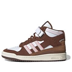 Liberty Spikes, Adidas Forum Mid, Sneakers Collection, Adidas Forum, Sneakers Adidas, Brown Outfit, Aesthetic Shoes, Cloud White, Hi Top