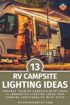 an rv camper with the words rv campsite lighting ideas