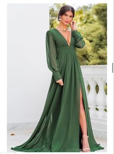 Elegant Dress For Wedding Guest Evening Gowns, Long Sleeve Semi Formal Dress, Formal Wedding Guest Dress, Radiate Confidence, Party Dresses Online, Ladies Gown, Chiffon Long Sleeve, Prom Dresses Long With Sleeves