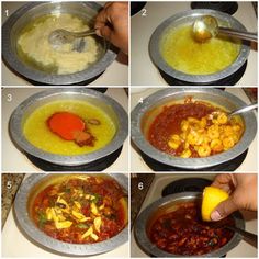 the steps in making soup are shown