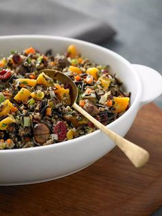 This wild rice with roasted chestnuts and cranberries is a vibrant, healthy, side dish that is perfect for holiday entertaining, as it can be made ahead.