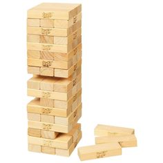 a stack of wooden blocks sitting on top of each other