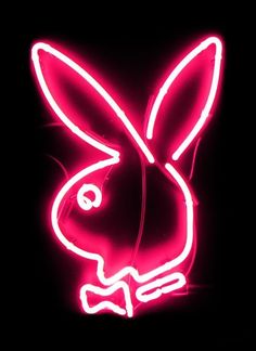 a neon sign with a rabbit head on it