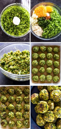 the steps to make broccoli balls are shown