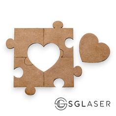 a piece of cardboard with a heart cut out on it and the word glaseer