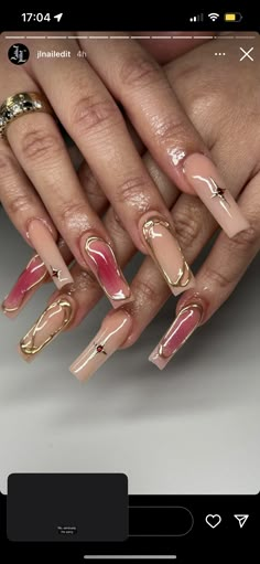 Kail Uchis Inspired Nails, Good Bling Nails, Nails Graduation Ideas, Mixed Nail Shapes, Dark Fall Color Nails, Kali Uchis Nails Ideas, Rod Wave Concert Nails, Long Graduation Nails, Translucent Nails Acrylic