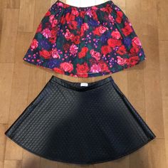 Two Gorgeous Girls Pull On Skirts! One Faux Leather And One Floral. Comfy, Easy Pull On But Dressy And Trendy At Same Time. Size L 10-12. Great For Pictures Or Any Of The Upcoming Holidays. Look Brand New, Euc. Childrens Place, Kids Bottoms, Faux Leather, Holidays, Brand New, Floral, Leather, Black, Color