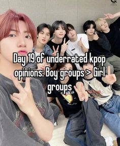 a group of young men sitting next to each other with the words day 19 of underrated