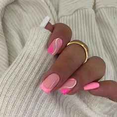 Pink Tip Nails, Nagellack Trends, Her Nails, Summer Acrylic Nails