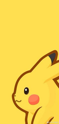 a yellow background with a cartoon pikachu on it