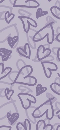 purple hearts are drawn on a gray background