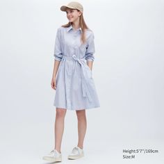 A Line Shirt Dress, A Line Shirt, Cotton Shirt Dress, Uniqlo, Cotton Shirt, A Line, Fashion Inspo, Shirt Dress, My Style