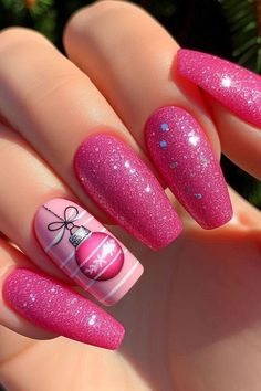 It’s the most wonderful time for festive nails! Check out these 25 simple and festive Christmas nail designs that will have you shining all season long. From holiday classics to dazzling glam, there’s something for everyone! #ChristmasNails2024 #FestiveManicureIdeas #SimpleAndFestive #HolidayBeautyTrends #WinterNailInspo #ChristmasStyleGoals #NailArtIdeas #HolidayVibes #NailGoals #25ChristmasNails Hot Pink Gel Nails Ideas, Nails 2024 Pink, Fall Pink Nails Shades, Disney Winter Nails, Bright Holiday Nails, Bright Christmas Nails, Red And Pink Nails Ideas, Pink Glitter Nail Art, Cute Pink Things