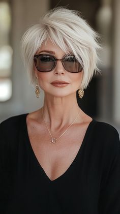 👱 Exclusive Asymmetrical Pixie Short Hairstyles for Women Over 60 Glamour | Trending Now ✨💅 Pixie Short Hairstyles, Hair Maintenance Tips, Hairstyles For Women Over 60, Asymmetrical Pixie, Polished Hair, Saving Techniques, Awesome Hair, Short Hair Color, Beauty School