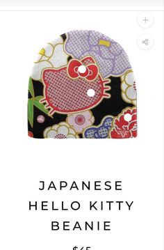 Clothing Logo Inspiration, Japanese Hello Kitty, Hello Kitty Beanie, Kitty Beanie, Earthy Girl, Cute Online Clothing Stores, Beanie Fits, Cute Clothing Stores