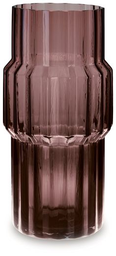 a brown glass vase sitting on top of a table