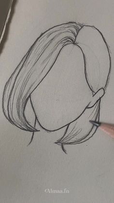 a pencil drawing of a woman's head