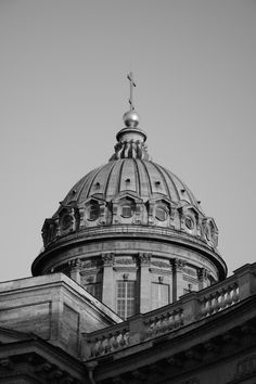 black and white photograph of the top of a building