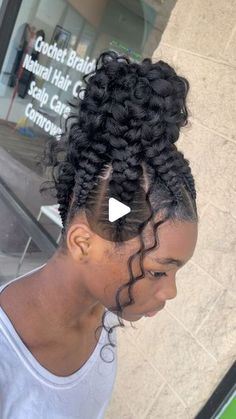 braidsbykiana on July 1, 2024: "@kaleidoscopehairproducts y’all really did something with this grip gel!!! My niece hair is super thick and this held her hair like no other. Love the way my BUTTERFLY BUN came out..who’s next ??? @kaleidoscopehairproducts @sosobrat @darealbbjudy #khpbraidup #braids #butterflybraid #butterflybraids #butterfkybun #rvabraids #rvabraider #ncbraids #dcbraids #dmvbraids". Cornrow Braid Updo Styles, Butterfly Updo Hairstyle, Natural Braid Updo For Black Women, Updos Braids For Black Women, 2 Feed In Braids With Weave Curly Ends, 3 Goddess Braids Hairstyles, Goddess Braid Styles Updo, Goddess Butterfly Braids, Braided Bun With Curly Pieces