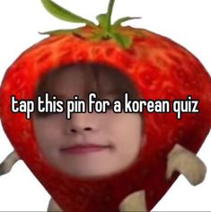 a woman's face with the words tap this pin for a korean quiz