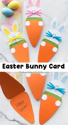 an easter bunny card made out of carrots