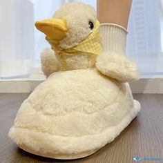 OrcaJump - Plush, Beige, and Black Duck Slippers - Adorably Stylish and Comfortable Soft Beige Slip-on Slippers, Duck Slippers, Beige Non-slip Indoor Slippers, Bear Slippers, Apollo Box, Blanket Storage, Garden Wall Decor, Journal Stationery, Stationery Pens