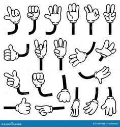 hand gestures and fingers drawn in black ink on a white background stock photo, images and royalty