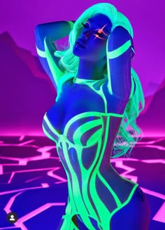 Nikita Dragun, Neon Photoshoot, Soul Glow, Glow Paint, Arte Alien, Uv Black Light, Neon Painting, Neon Fashion, Glow Party