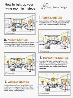 how to light up your living room in 4 steps with step - by - step instructions