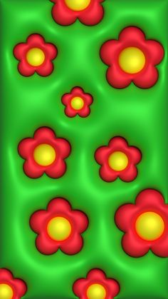 an abstract image of red and yellow flowers