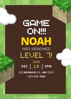 an image of a birthday party with the words noah on it and clouds in the background