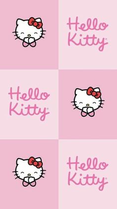 hello kitty stickers on pink background