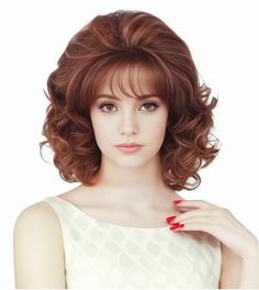 PRICES MAY VARY. 【Design】Short curly ginger mixed blonde wigs with fashion color designed by professional hair stylist.Special craftsmanship keeps it natural and comfortable. 【Premium Material】High quality heat resistant fiber makes wig soft and smooth.Inner rose cap of the wig is breathable. The synthetic fiber retains its style even through washing and requires much less maintenance than Human Hair or High-Heat fibers. 【Size & Feature】It fits for most of people.You could adjust the cap size in 1950s Short Hair, Big Wigs, Curly Ginger, 80s Wig, 80s Hair Styles, Realistic Wigs, Rose Cap, Colorful Wig, 60s Women