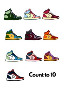 Count to 10 with Air Jordan's - colourful print!   🌈 Instant download  ⁃A high resolution file (PDF). ⁃A3 size - print to a size that you want.  ⁃The file will be sent to you by e-mail after purchase to instantly download and print!  🌈 Printing  ⁃Print to a size that suits you!  ⁃Select "scale to print" when printing.  ⁃Print as many copies as you want! 🌈 Important information  ⁃This is a digital download, no physical item will be received.  ⁃Digital items cannot be refunded. ⁃If you loose yo You Loose, A3 Size, Suits You, E Mail, Air Jordan, Colorful Prints, Air Jordans, Jordan, Instant Download