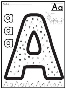 the letter a worksheet with letters and numbers