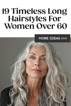 Discover elegant and timeless long hairstyles for women over 60. Embrace your natural beauty with graceful long hairstyles that enhance your grey hair, medium hair, or older age effortlessly. Find the best hairstyles to keep you looking chic and sophisticated at any occasion. Whether you prefer sleek straight styles or romantic waves, there are stunning options available that flatter women over 60 with long locks beautifully. Explore different ways to style your long gray hair and feel confident Long Grey Hair Over 50, How To Style Long Hair, Long Hair Over 60 Aging Gracefully, Long Hair Over 50 Older Women, Long Gray Hair Over 50, Older Hair, Long Hair Older Women, Romantic Waves, Long Hairstyles For Women