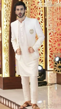 Sadri Kurta For Men New, Kurta For Engagement For Men, Imran Abbas Kurta Pajama, Traditional White Semi-formal Suit, White Kurta For Groom At Festivals, Traditional White Suits For Eid, White Traditional Wear For Groom At Festivals, White Fitted Sherwani For Semi-formal Occasions, White Nehru Jacket For Groom