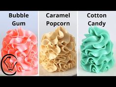 three different types of cotton candy