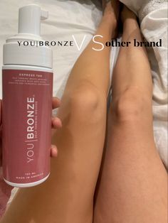 You Bronze vs. Other Brand. Both applied at the same time. Notice how You Bronze instantly evens your skin tone and gives you such a beautiful natural glow😍 First photo is after 8 hours and rinsing off. Self Tanner, Natural Glow, Skin Tone, Skin Tones