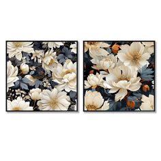 This beautiful "Magnificent Magnolia Blooms" Collage is a Collection of 2 Framed Canvas Art printed using the highest quality fade resistant ink on canvas. Dream Collage, Square Collage, Traditional Wall Decor, White Blossom, Traditional Wall Art, White Wall Decor, Floral Squares, White Wall Art, Wall Decor Set