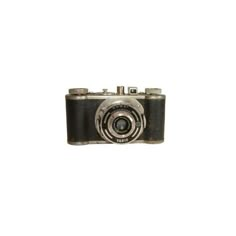 an old camera is shown against a white background