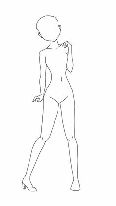 a line drawing of a female figure