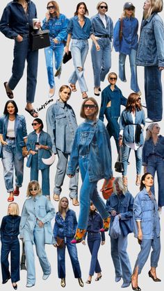 Double Denim Outfit Aesthetic, Double Denim Aesthetic, Fashion Collage Outfits, Double Denim 90s, 90s Denim Outfit, All Denim Outfits For Women, Total Denim Outfit, Double Denim Fashion, 2024 Denim