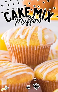 a cake mix muffins with icing on top