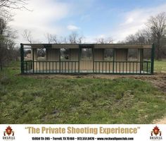 the private shooting experience is located in an open field with no grass or trees on it